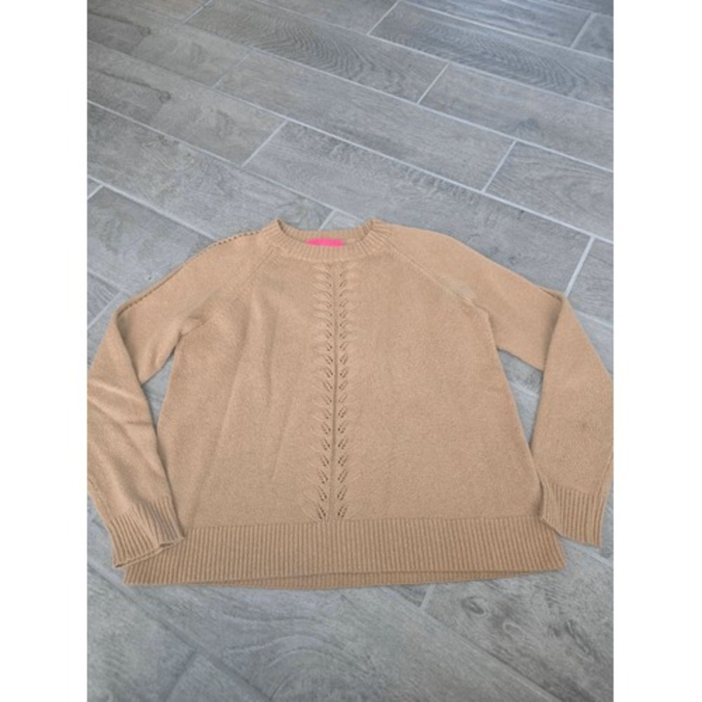 Women's Lilly Pulitzer Esma Crewneck Pullover Sweater Heathered Rattan Tan Small